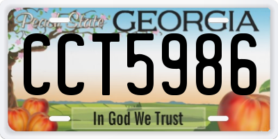 GA license plate CCT5986