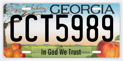GA license plate CCT5989