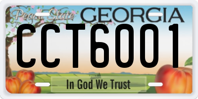 GA license plate CCT6001