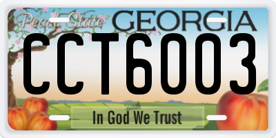 GA license plate CCT6003