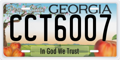 GA license plate CCT6007