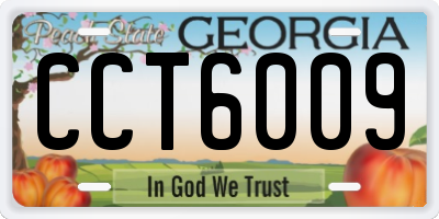 GA license plate CCT6009