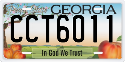 GA license plate CCT6011