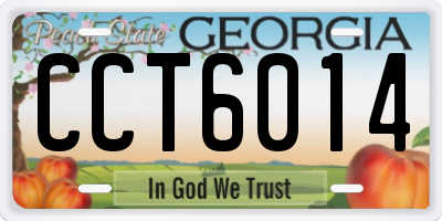 GA license plate CCT6014