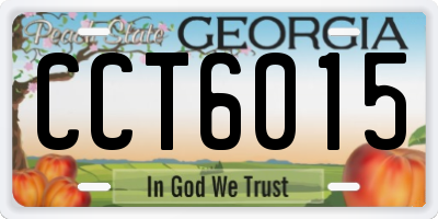 GA license plate CCT6015