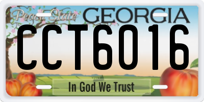 GA license plate CCT6016
