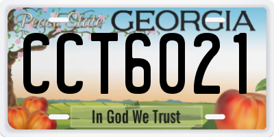 GA license plate CCT6021