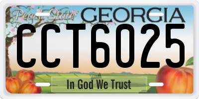 GA license plate CCT6025