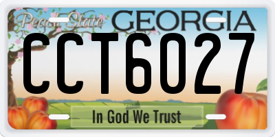 GA license plate CCT6027