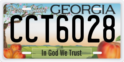 GA license plate CCT6028