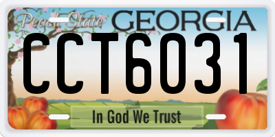 GA license plate CCT6031