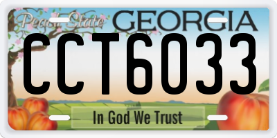 GA license plate CCT6033