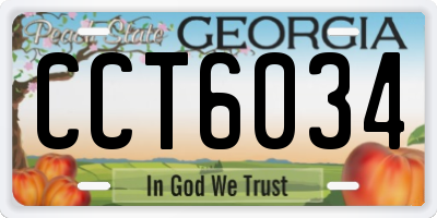 GA license plate CCT6034