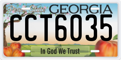 GA license plate CCT6035