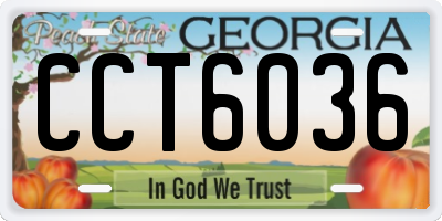 GA license plate CCT6036