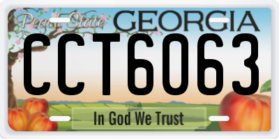GA license plate CCT6063