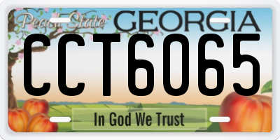 GA license plate CCT6065