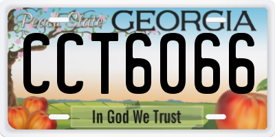 GA license plate CCT6066