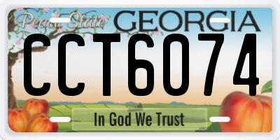 GA license plate CCT6074