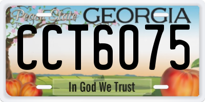 GA license plate CCT6075