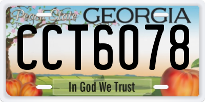 GA license plate CCT6078