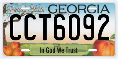 GA license plate CCT6092