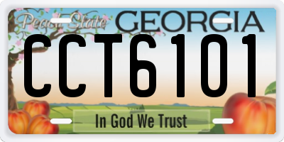 GA license plate CCT6101
