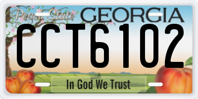 GA license plate CCT6102
