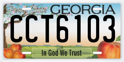 GA license plate CCT6103