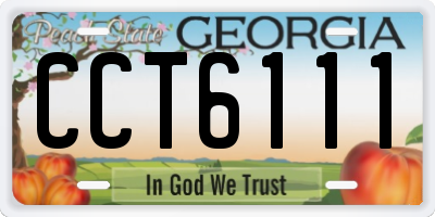 GA license plate CCT6111