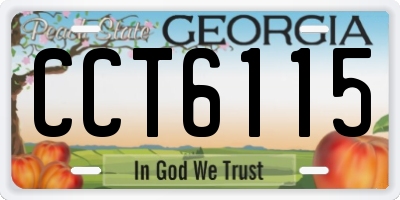 GA license plate CCT6115
