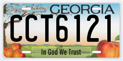 GA license plate CCT6121