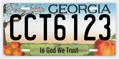 GA license plate CCT6123