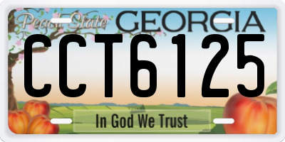 GA license plate CCT6125