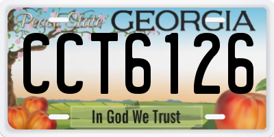 GA license plate CCT6126