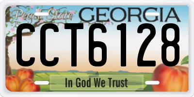 GA license plate CCT6128