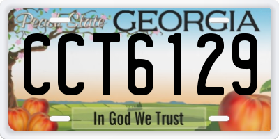 GA license plate CCT6129