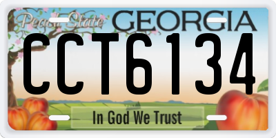 GA license plate CCT6134