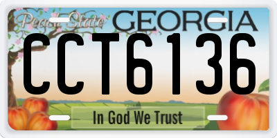 GA license plate CCT6136