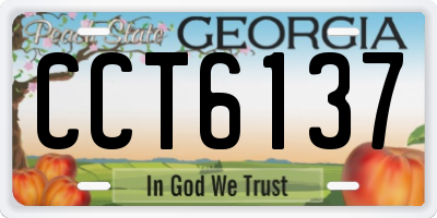 GA license plate CCT6137