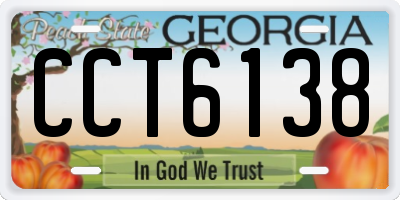 GA license plate CCT6138