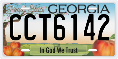 GA license plate CCT6142
