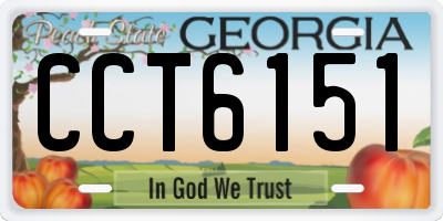 GA license plate CCT6151