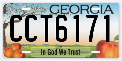 GA license plate CCT6171