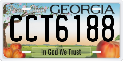 GA license plate CCT6188