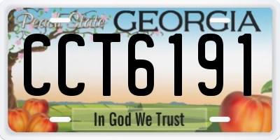 GA license plate CCT6191
