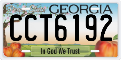 GA license plate CCT6192