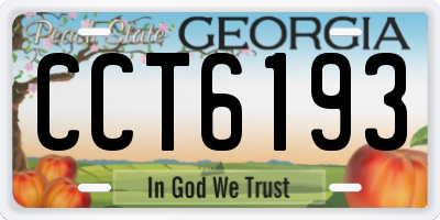 GA license plate CCT6193
