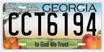 GA license plate CCT6194