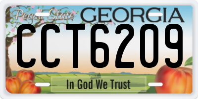 GA license plate CCT6209